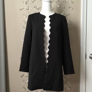 H&M Black Scalloped Blazer/Jacket